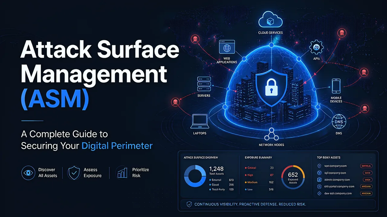 Attack surface management lifecycle showing asset discovery, assessment, and continuous monitoring