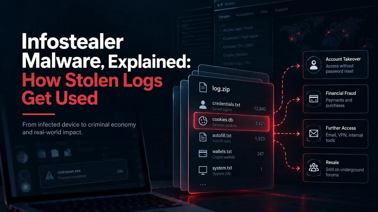 A row of identical duplicate keys fading into darkness, with one original key lit and untouched, illustrating how an infostealer takes a copy of saved credentials while leaving nothing visibly missing