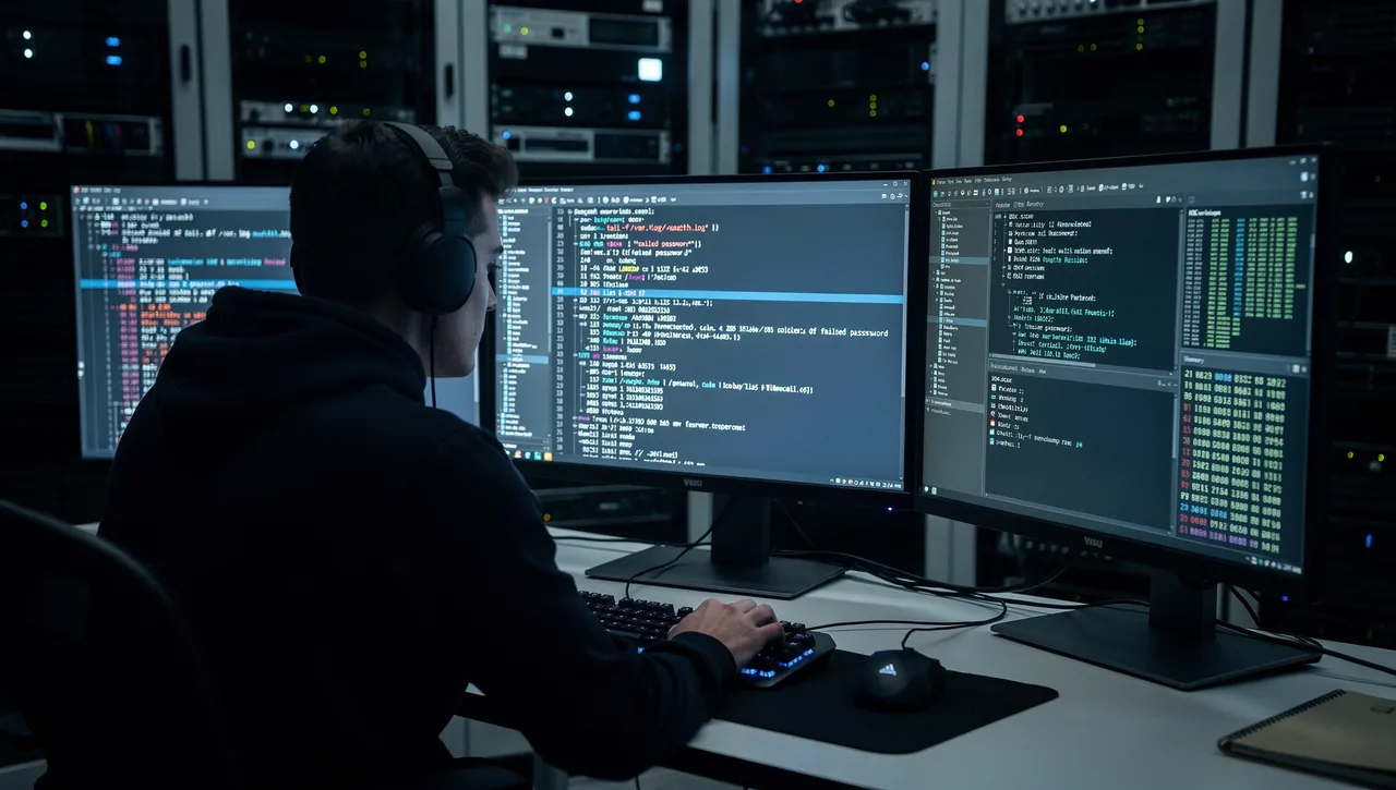 Linux terminal showing cybersecurity threat analysis commands and output