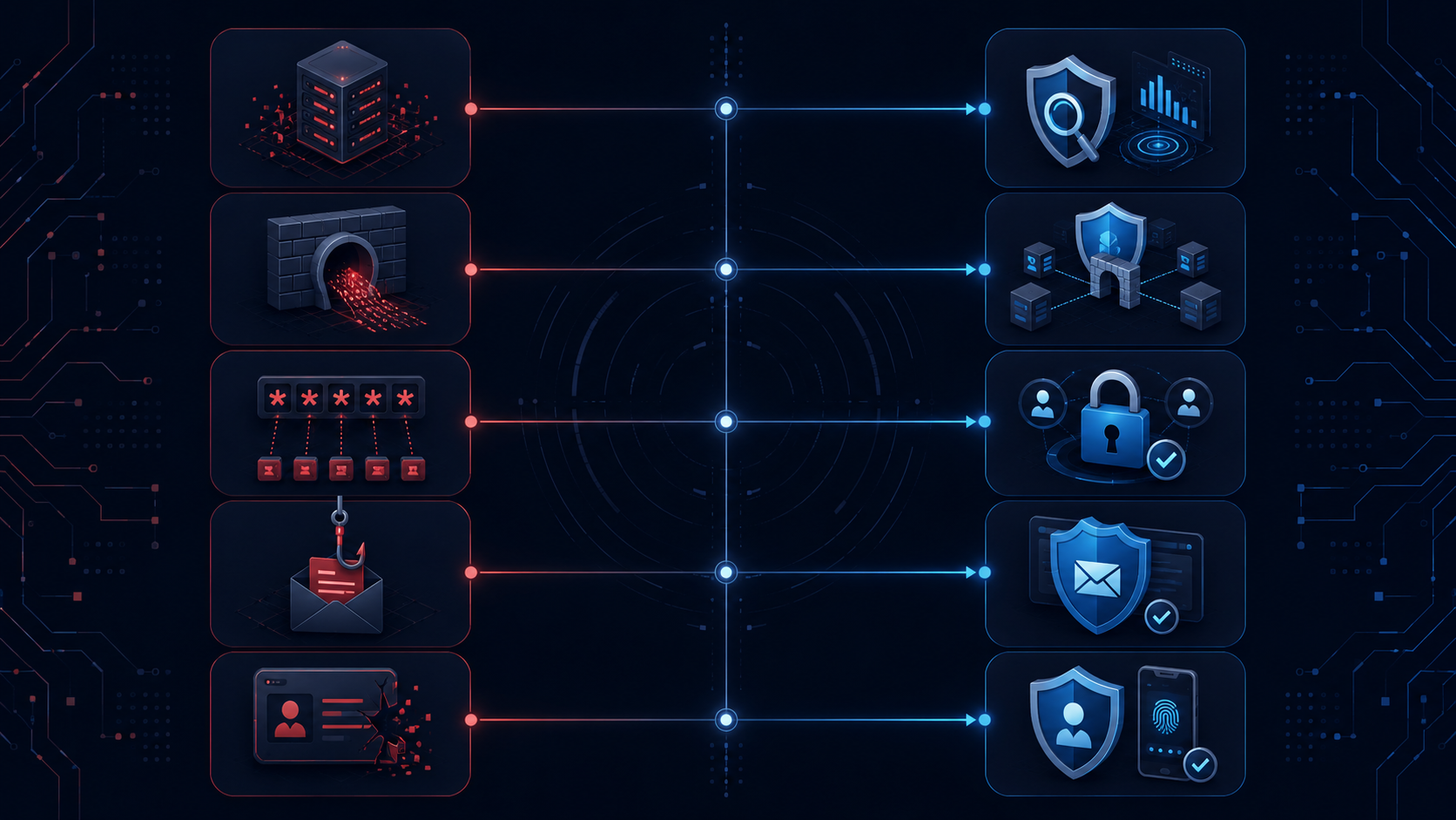 Initial access broker attack vectors including infostealer logs, VPN and gateway exploitation, RDP brute force, phishing, and valid account abuse