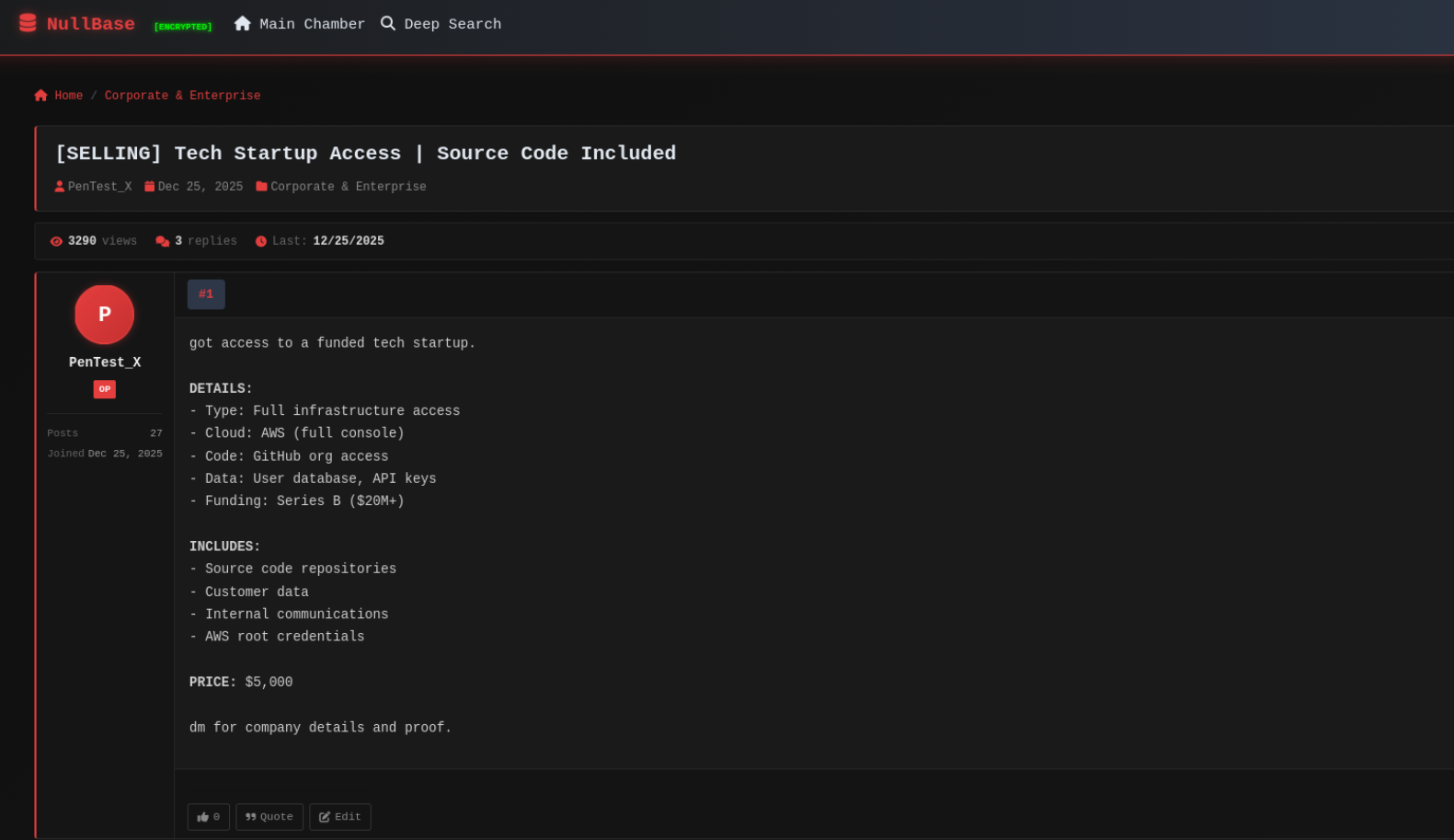 CTI Academy NullBase simulated underground forum and LeakLens credential leak lab interface used to train IAB tracking skills